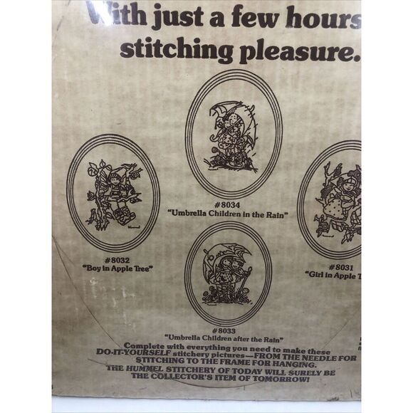 Hummel Stitchery Kit 9”x12” Girl In Apple Tree Unopened #8031 Frame . Vintage - Picture 11 of 16